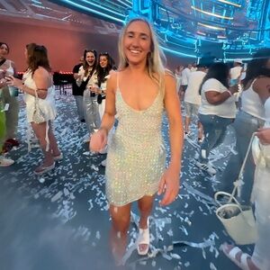 Oh Polly Silver Sequin Mini Dress